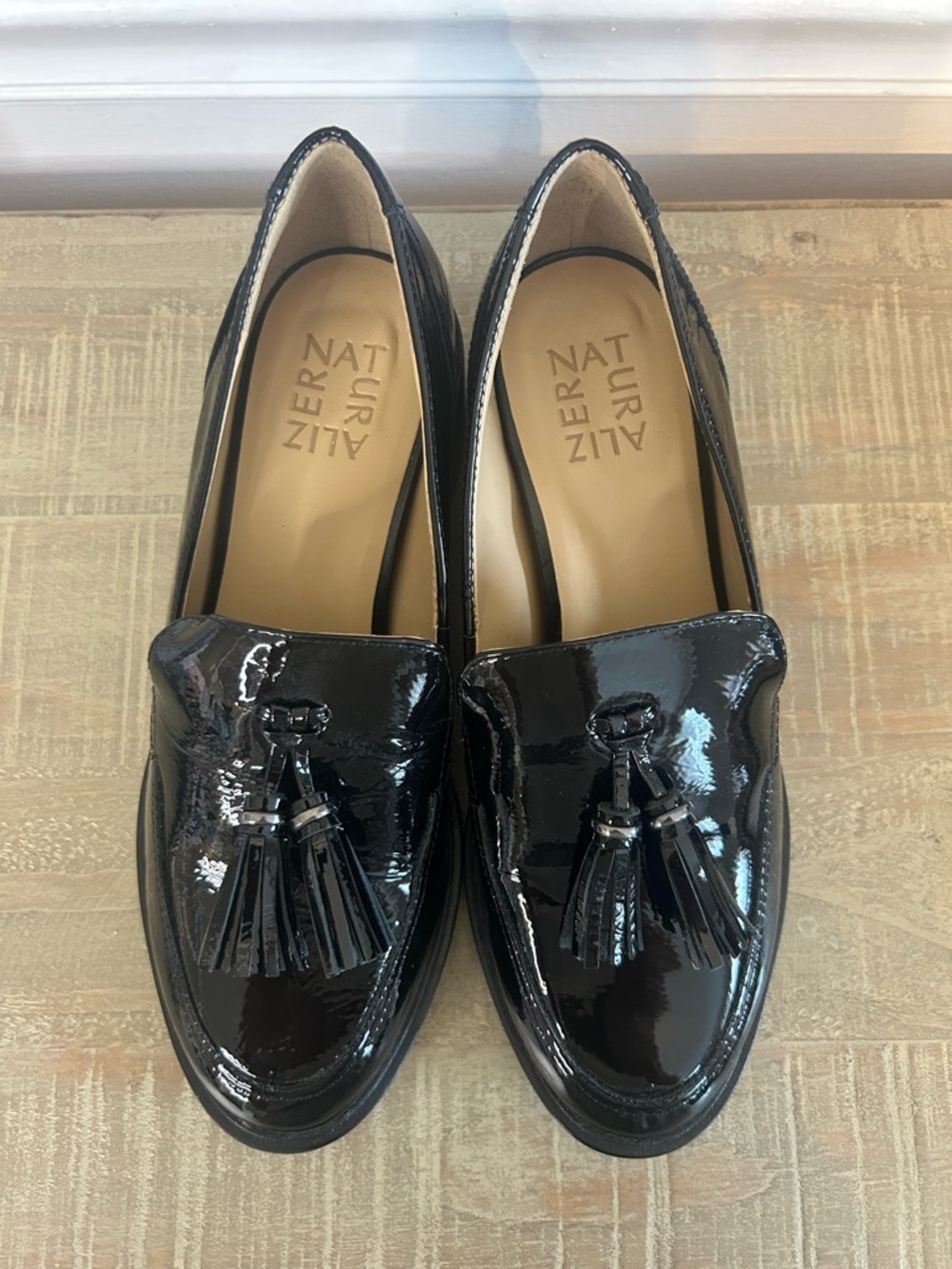 *NWOT* Naturalizer Black Patent Leather Women’s Palmer Slip-on Loafers, Size 7W - Picture 4 of 8